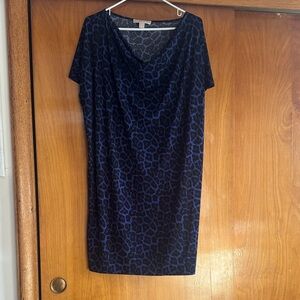 MICHAEL Michael Kors Blue and Black Patterned Mini Dress